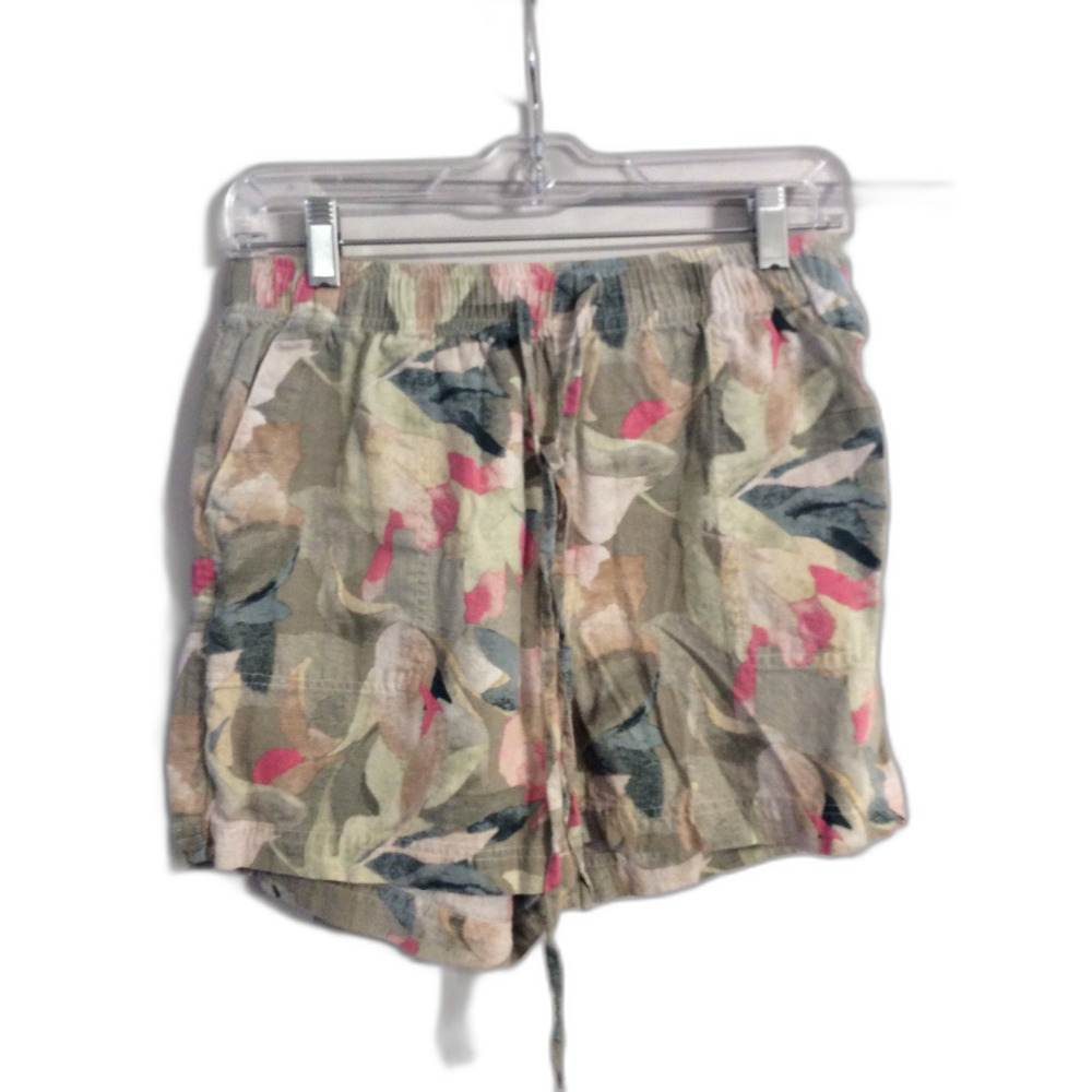 Linen Blend Jules & Leopold Small Floral Shorts Leisure Comfort Front Tie 4"